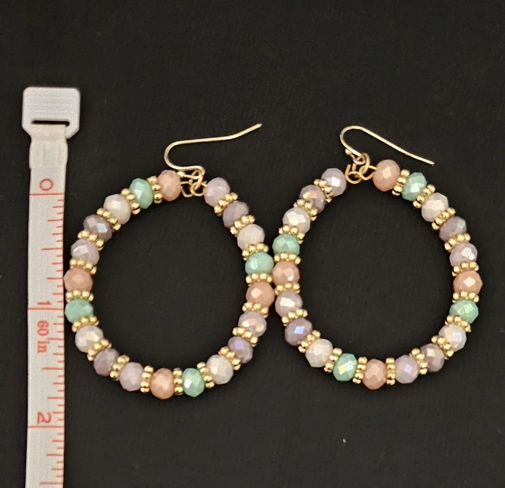Elegant Beaded Hoop Earrings